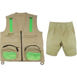 Kid's Combo Set: Adjustable Waist Chino Shorts & C